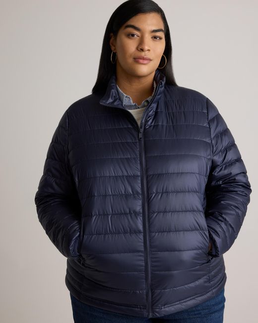 Quince Blue Lightweight Down Packable Puffer Jacket, Recycled Polyester