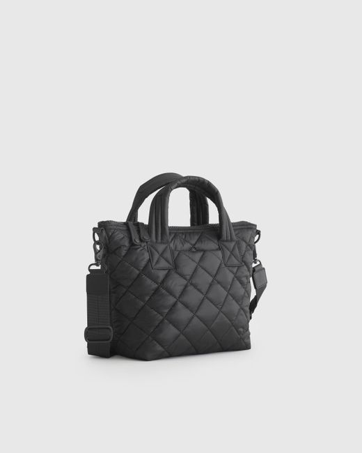 Quince Black Transit Quilted Small Crossbody Tote, Recycled Polyester