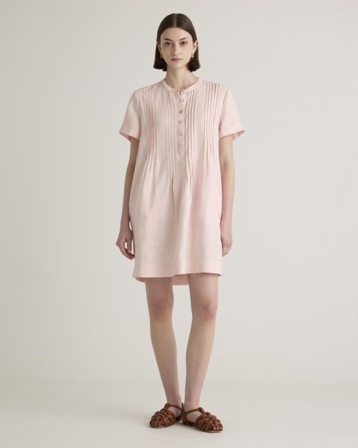 Quince Natural 100% European Linen Short Sleeve Swing Dress