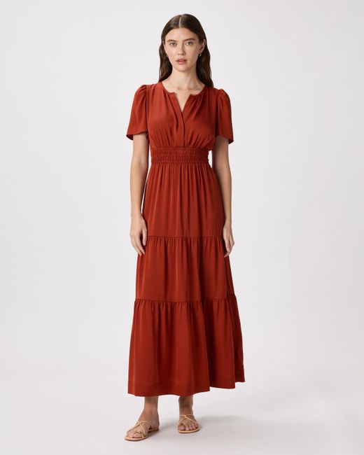 Quince Washable Stretch Silk Tiered Maxi Dress | Lyst Quince Washable Stretch Silk Tiered Maxi Dress | Lyst