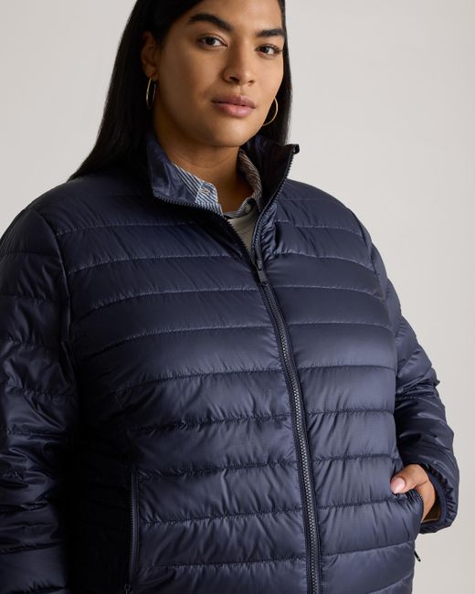 Quince Blue Lightweight Down Packable Puffer Jacket, Recycled Polyester