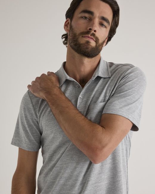 Quince Gray Propique Performance Polo, Recycled Polyester for men