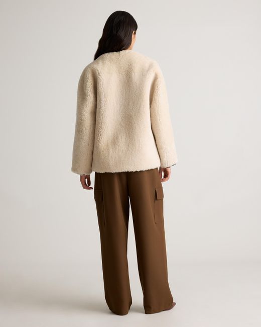 Quince Natural 100% Shearling Duffle Jacket, Leather