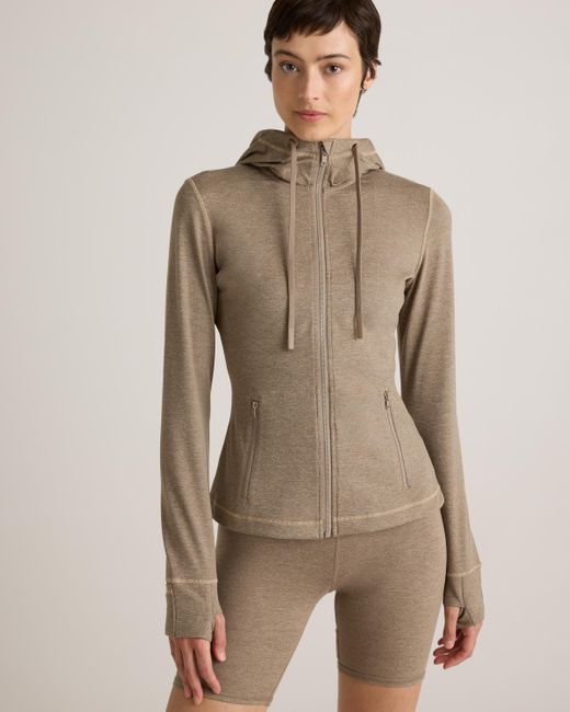 Quince Natural Ultra-Soft Slim Fit Hooded Jacket, Polyester