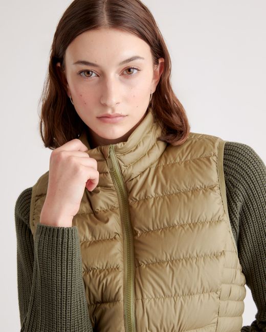 Quince Natural Lightweight Down Packable Puffer Vest, Recycled Polyester
