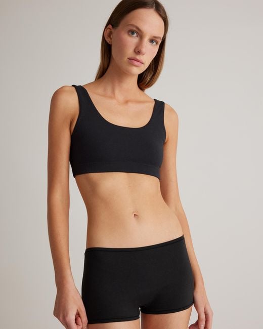 Quince Black Boyshort, Organic Cotton