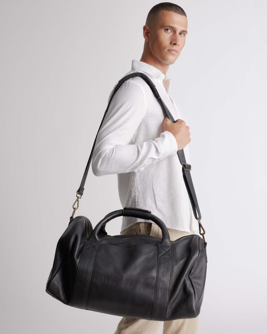 Quince Nappa Leather Duffle Bag in Black for Men | Lyst