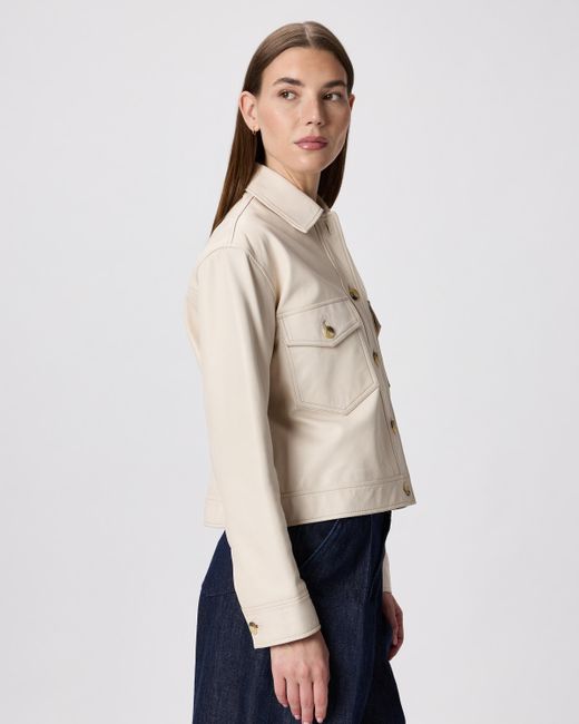 Quince Natural Cropped Jacket, Leather