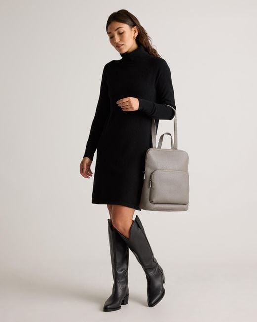 Quince Women's Gray Italian Leather Convertible Backpack -  www.disolcolor.com