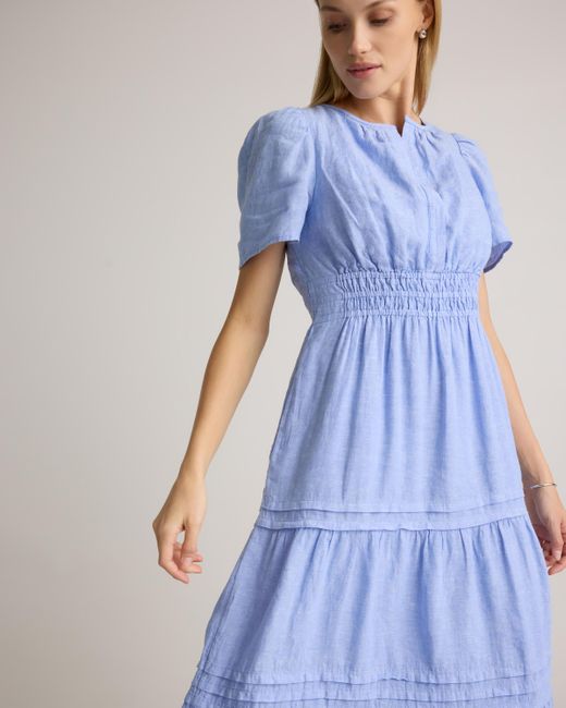 Quince Women's Blue 100% European Linen Tiered Maxi Dress - magambanetwork.com Quince Women's Blue 100% European Linen Tiered Maxi Dress - magambanetwork.com