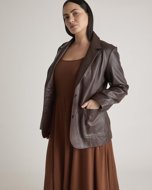 Quince Brown Tencel Jersey Fit & Flare Dress