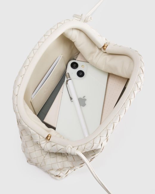 Italian Leather Handwoven Pouch Crossbody Clutch