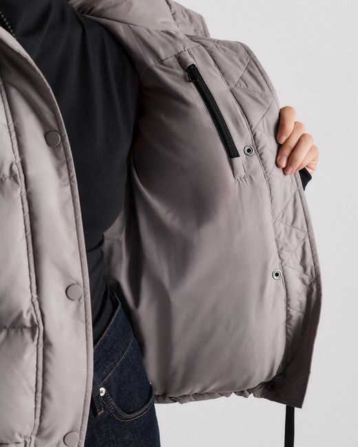 Quince Gray Responsible Down Cropped Puffer Jacket, Recycled Polyester