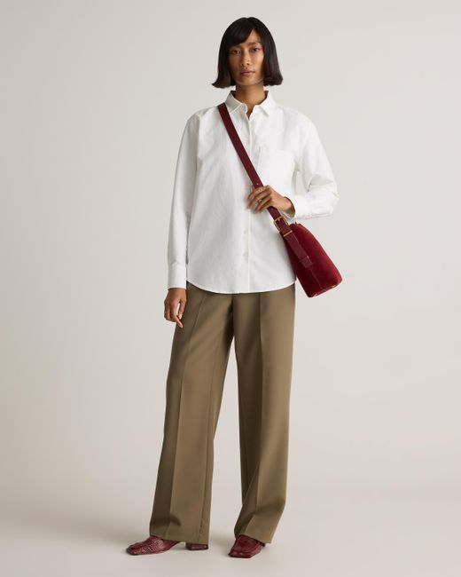 Quince Red Italian Suede Bucket Crossbody, Suede Leather