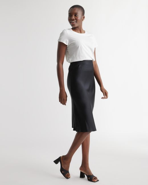 Quince Black 100% Washable Silk Skirt