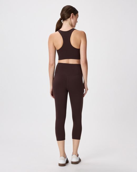 Quince Brown Ultra-Form High-Rise Capri, Nylon/Spandex