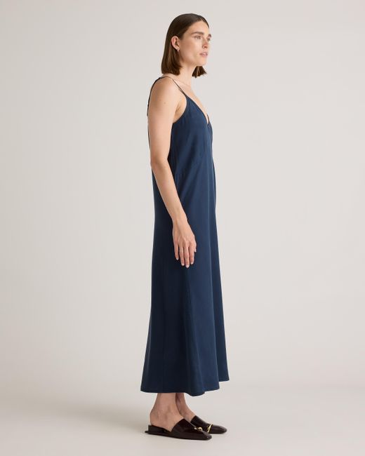 Quince Blue Vintage Wash Tencel Maxi Slip Dress