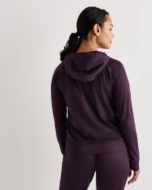 Quince Purple Flowknit Pullover Hoodie, Recycled Polyester