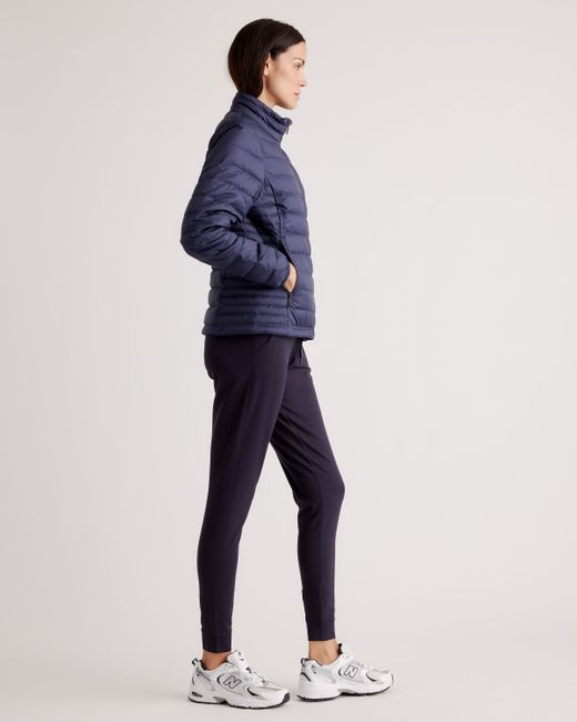 Quince Blue Lightweight Down Packable Puffer Jacket, Recycled Polyester