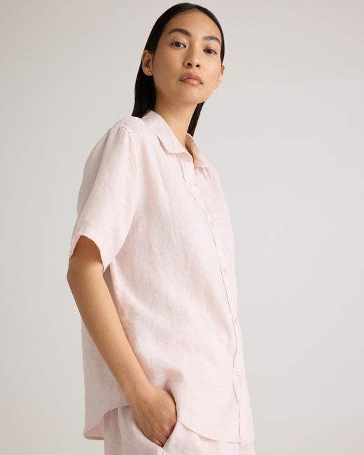 Quince Natural 100% European Linen Shorts Pajama Set