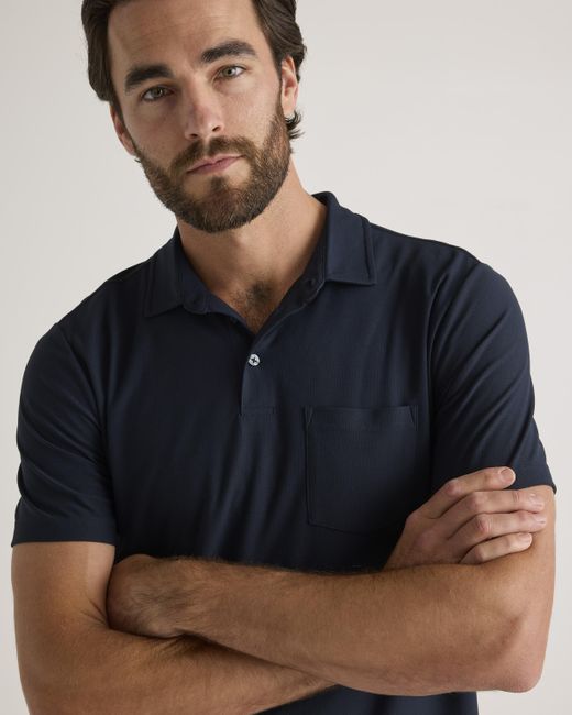 Quince Blue Propique Performance Polo, Recycled Polyester for men