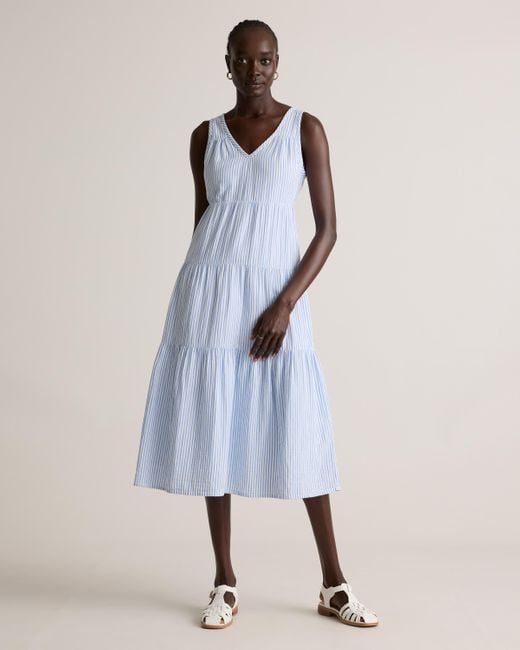 gauze tiered maxi dress Mikayla 100% Cotton Lace and Gauze Contrast Tiered Maxi Dress in Off White Large