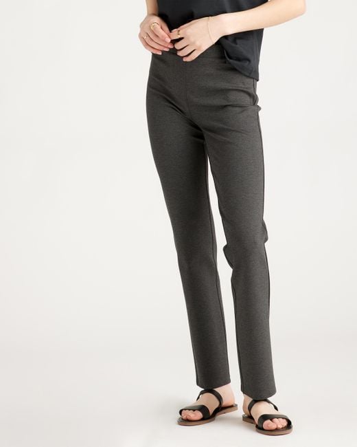 Quince Ponte Straight Leg Pants in Gray