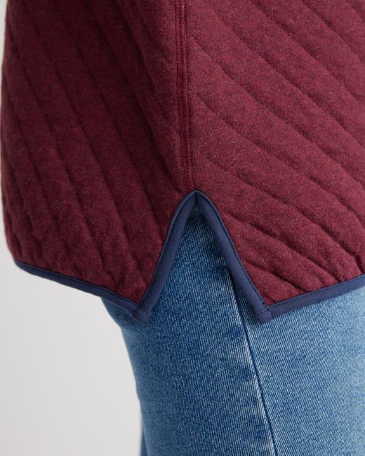 Quince Red Reversible Quilted Pullover, Organic Cotton