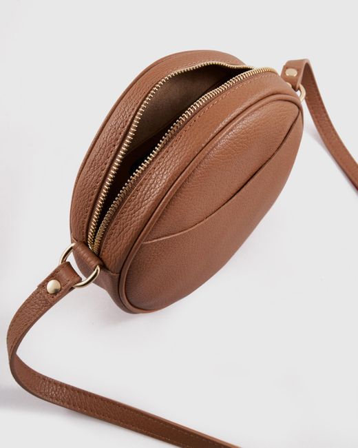 Italian Leather Circle Crossbody Bag
