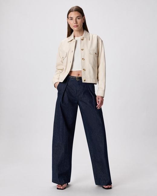 Quince Natural Cropped Jacket, Leather