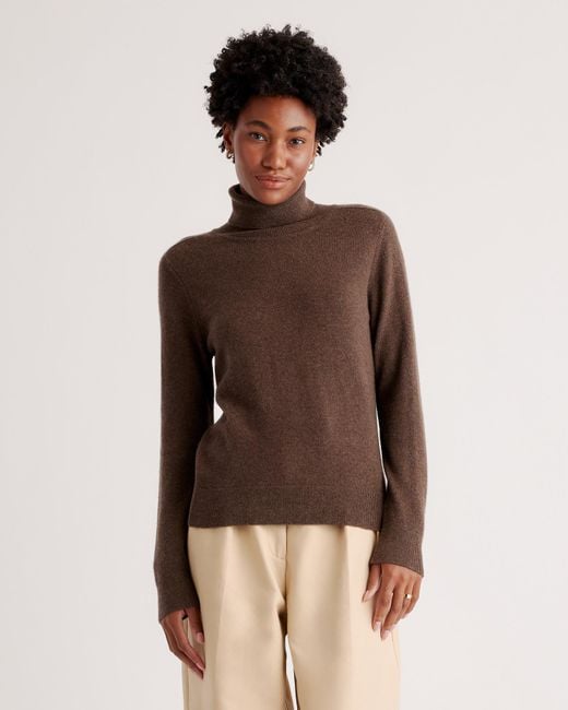 Quince Mongolian Cashmere Sweater in Brown