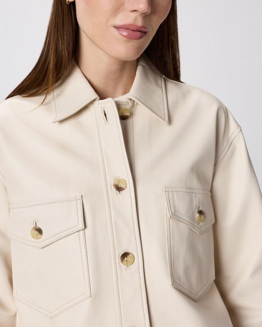 Quince Natural Cropped Jacket, Leather