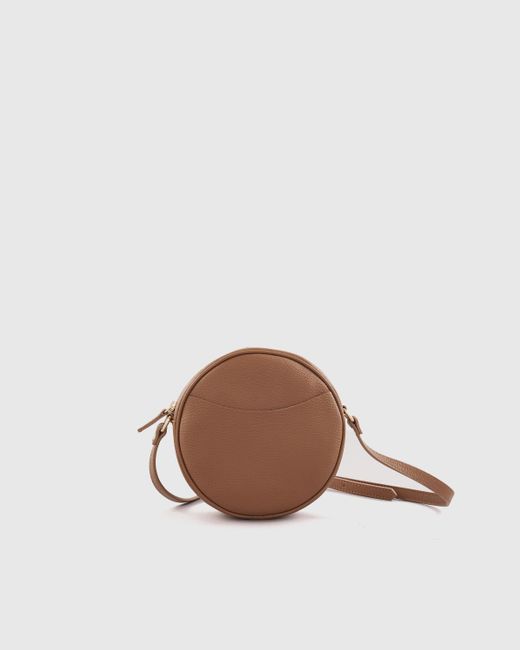 Quince Italian Leather Circle Crossbody Bag in Brown Lyst