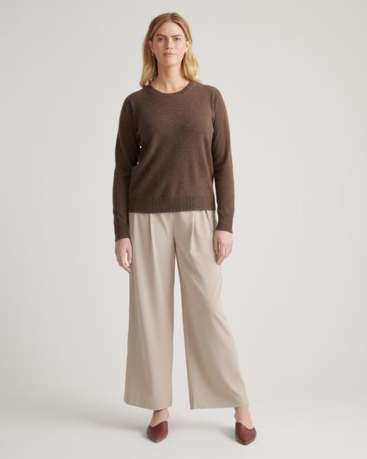 Quince Brown Mongolian Cashmere Crewneck Sweater
