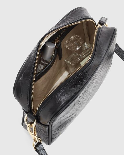 Quince Black Italian Leather Crossbody Bag