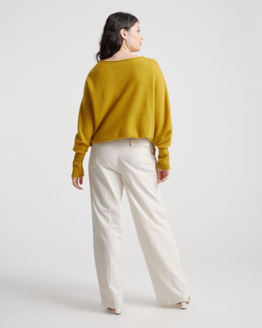 Quince Yellow Mongolian Cashmere Batwing Sweater