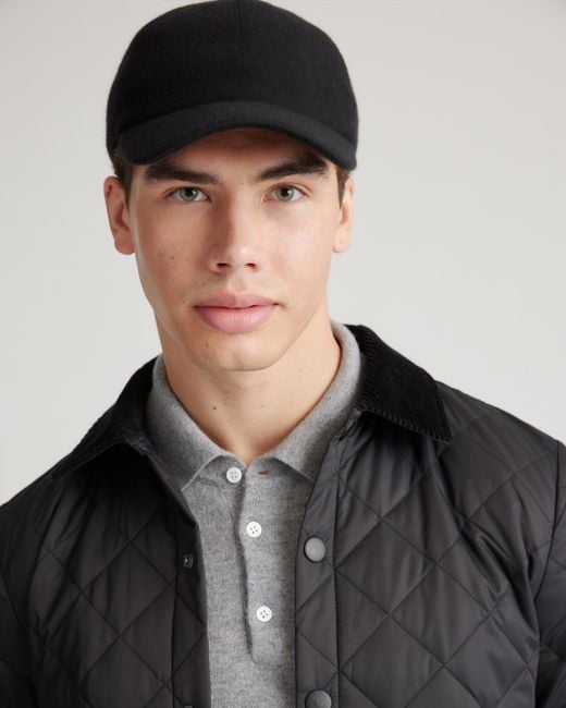 Quince Black Cashmere Baseball Cap
