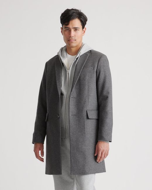 Quince Gray Italian Wool Overcoat, Wool/Nylon for men