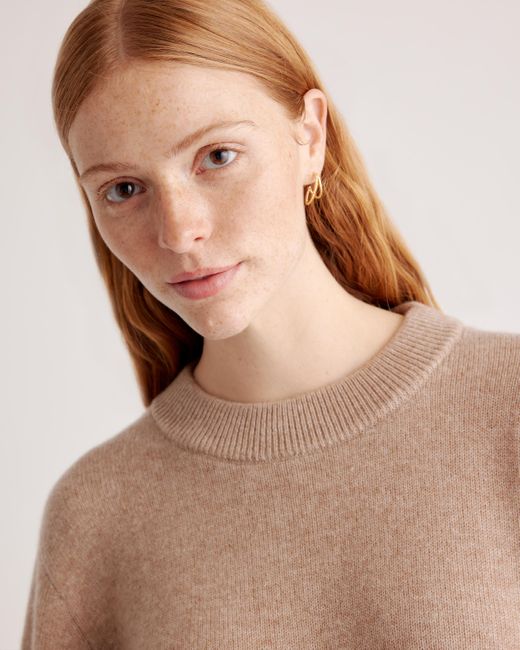 Quince Natural Mongolian Cashmere Oversized Crewneck Sweater