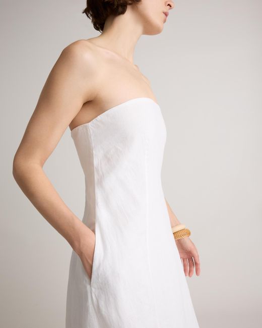 Quince 100% European Linen Strapless Maxi Dress in Natural | Lyst