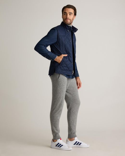Quince Blue Featherless Quilted Vest, Nylon for men