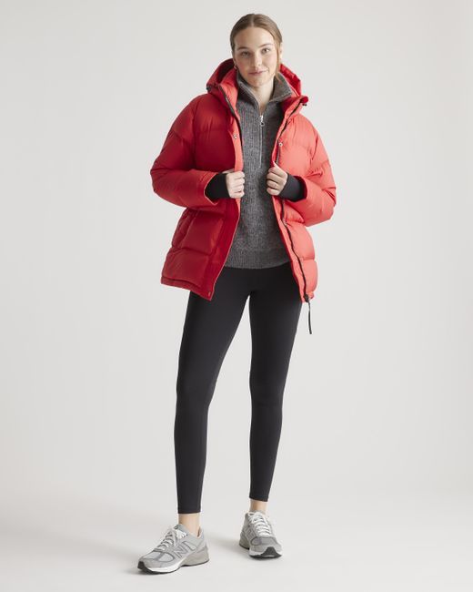 Quince Red Responsible Down Puffer Jacket, Recycled Polyester
