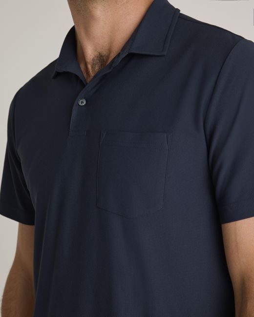 Quince Blue Propique Performance Polo, Recycled Polyester for men