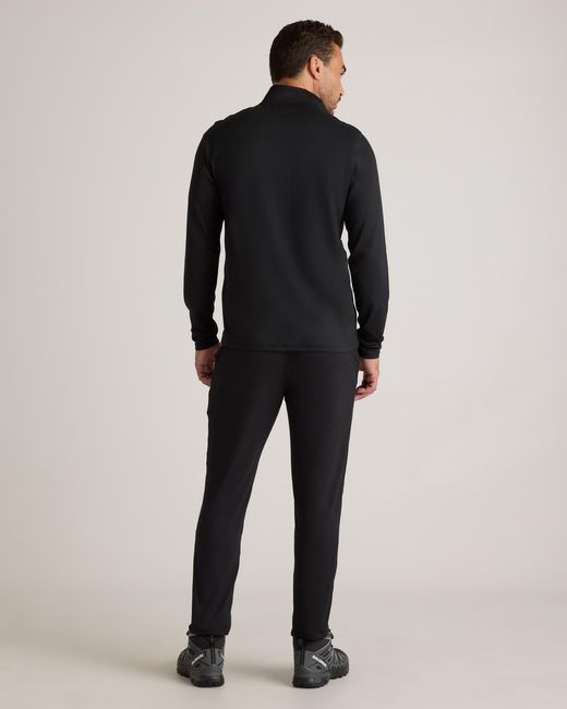 Quince Black Flowknit Performance Half-Zip, Recycled Polyester for men