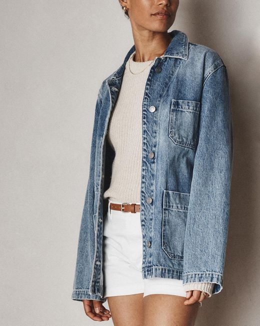 Quince Blue Denim Chore Jacket, Organic Cotton