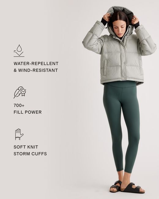 Quince Gray Responsible Down Cropped Puffer Jacket, Recycled Polyester