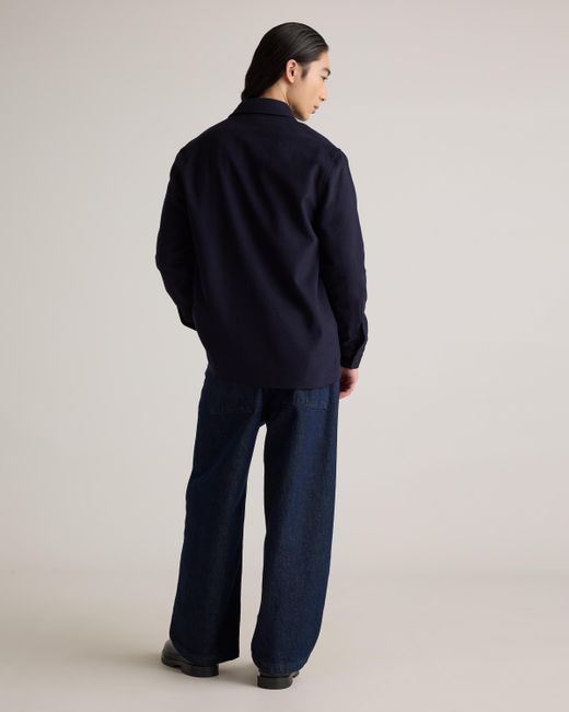 Quince Blue Italian Wool Overshirt, Wool/Nylon for men