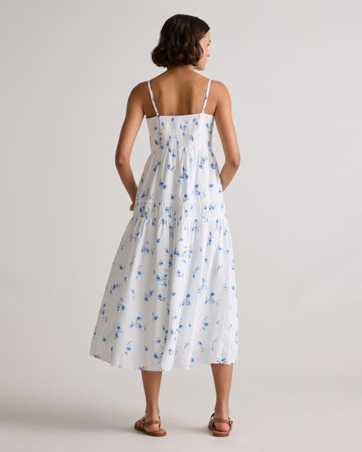 Quince Poplin Spaghetti Strap Maxi Dress, Organic Cotton in White | Lyst