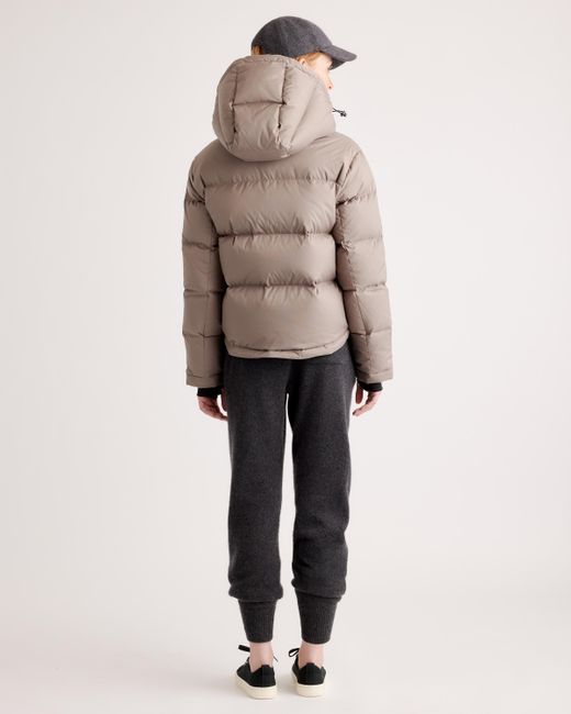 Quince Brown Responsible Down Cropped Puffer Jacket, Recycled Polyester
