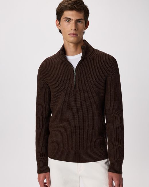 Quince Black Australian Merino Wool Half Zip Sweater for men